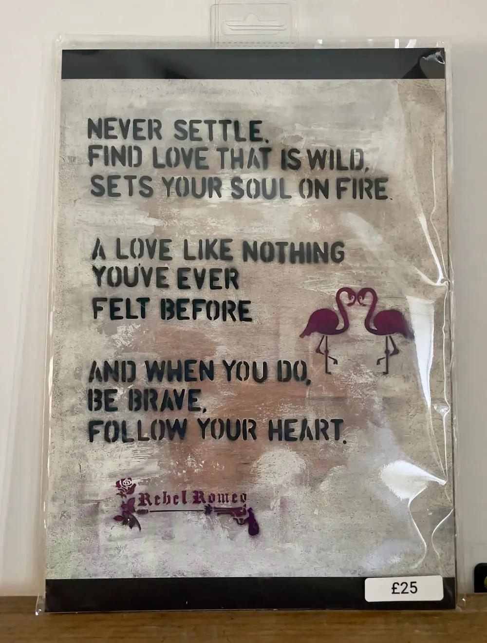 Never Settle A4 fine art print in protective sleeve